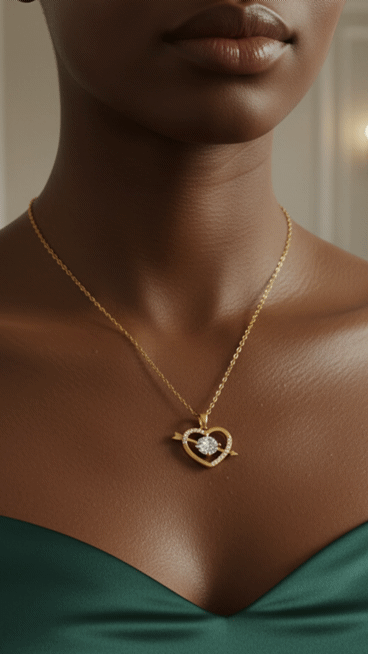 Collier Cœur Doré avec Flèche – Bijou Romantique pour Femme