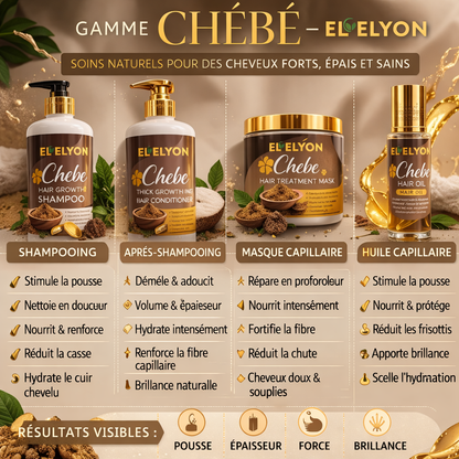 Gamme Chébé rituel complet pour la croissance capillaire