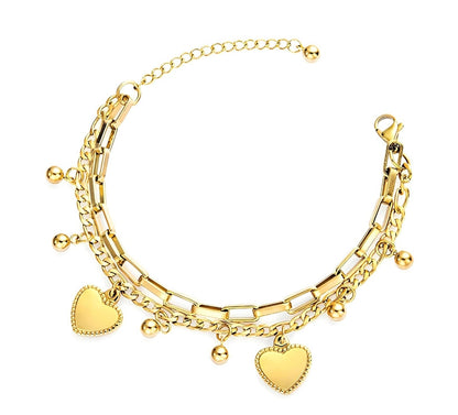 Bracelet Charme Cœur Doré – Élégance et Amour