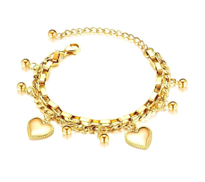 Bracelet Charme Cœur Doré – Élégance et Amour